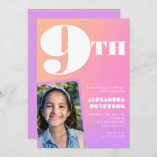 Gradiente de Naranja rosado 9.ª invitación de cump