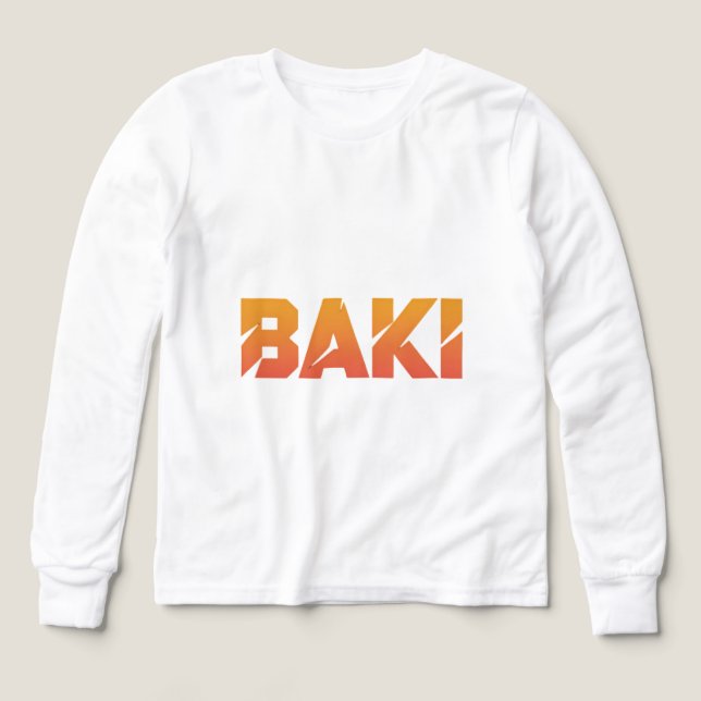 Gradiente de puesta de sol Baki Acción Tipografía  (Diseño frontal)