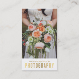 Gradiente dorado | Tarjetas de visita fotográfica