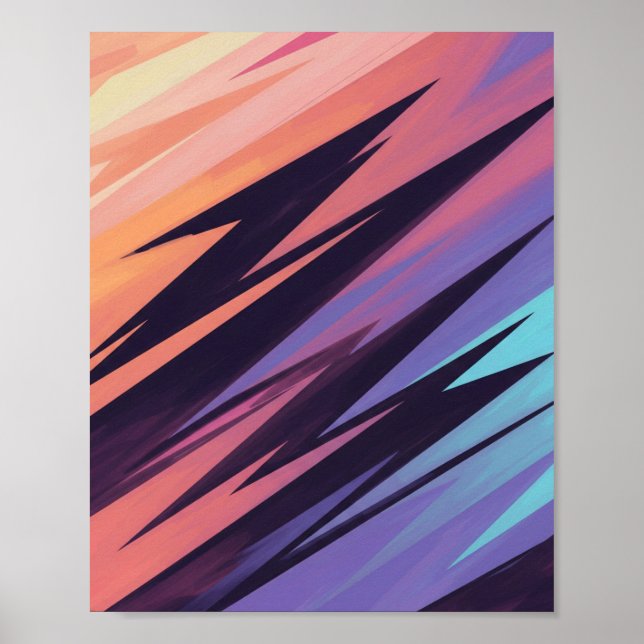 Gradiente geométrico dinámico - Arte abstracto mod (Frente)