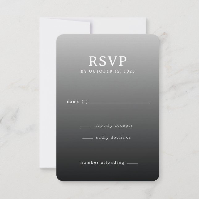 Gradiente Gris Moderno RSVP (Anverso)