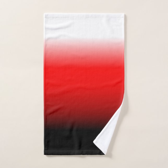 Gradiente negro, rojo y blanco (Toalla de mano)