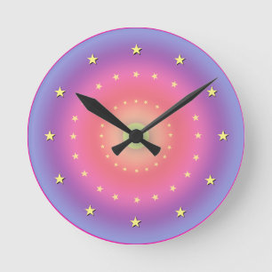 Gradiente pastel con reloj de pared estelar