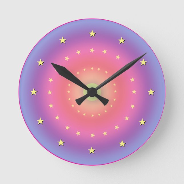 Gradiente pastel con reloj de pared estelar (Anverso)