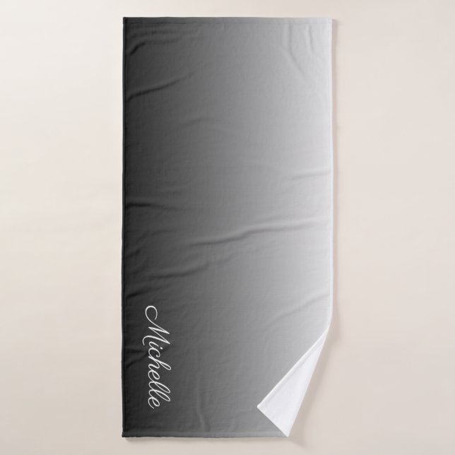 Gradiente personalizado sombras negras oscuras de  (Toalla de baño)