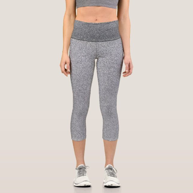 Gradiente plateado Purpurinas Capri Leggings (Anverso)