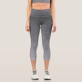 Gradiente plateado Purpurinas Capri Leggings