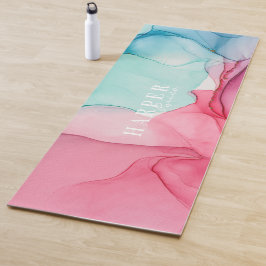 Gradiente rosa Nombre personalizado Yoga Mat