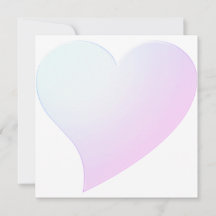 Gradiente rosa pálido azul claro gran corazón tarj