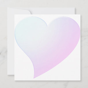 Gradiente rosa pálido azul claro gran corazón tarj