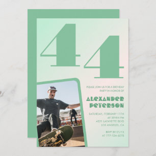 Gradiente verde 44 invitaciones de cumpleaños Boy
