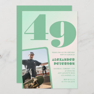 Gradiente verde 49 invitaciones de cumpleaños Boy 