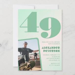 Gradiente verde 49 invitaciones de cumpleaños Boy 