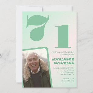 Gradiente verde 71 invitaciones de cumpleaños Homb