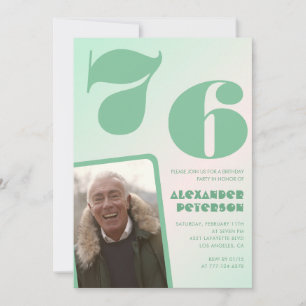 Gradiente verde 76 invitaciones de cumpleaños Boy 