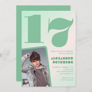 Gradiente verde invitaciones de 17 años Boy Photo