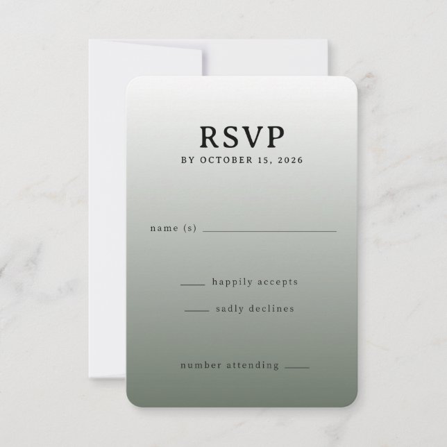 Gradiente Verde Minimalista RSVP (Anverso)