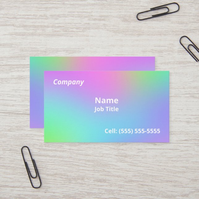 Gradientes de arcoiris blandos tarjetas de negocio (Anverso/Reverso In Situ)