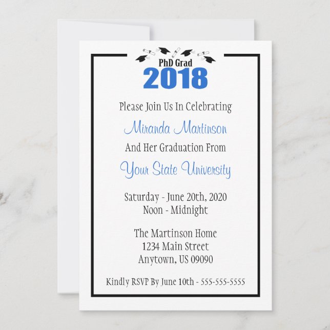 Grado de doctorado 2018 Invitación a graduación (c (Anverso)