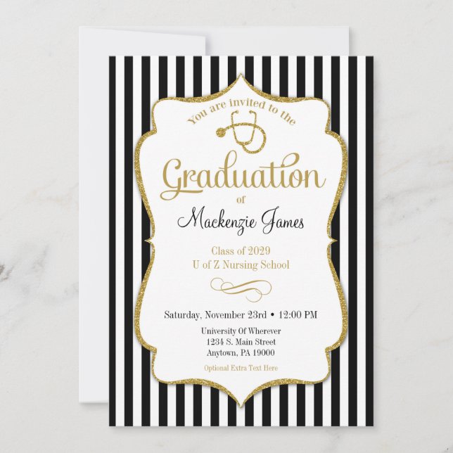 Grado de Enfermería de Invitación de Graduación de (Anverso)