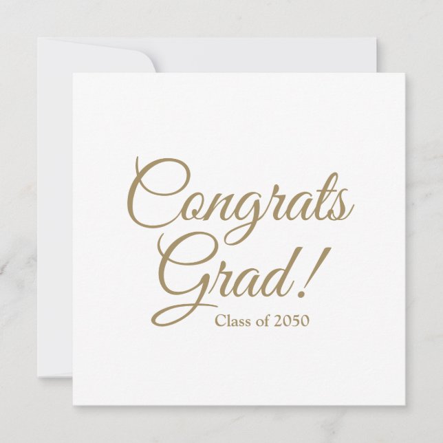 Grado de felicitaciones personalizado blanco dorad (Anverso)