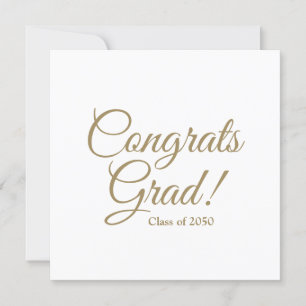 Grado de felicitaciones personalizado blanco dorad
