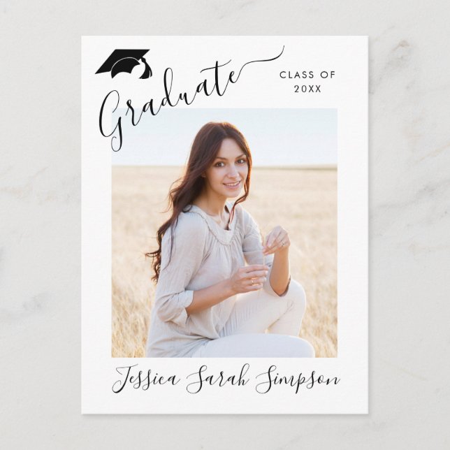 Grado de invitación a fiesta de graduación de FOTO (Anverso)