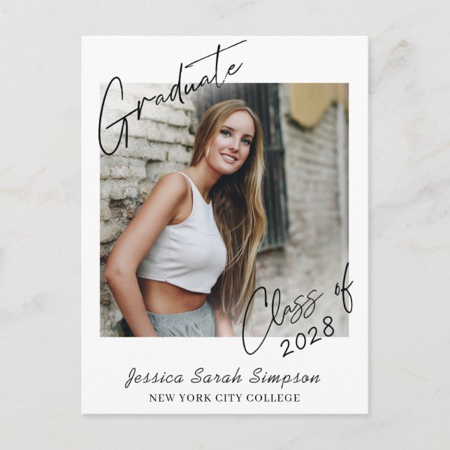 Grado de invitación a fiesta de graduación de FOTO (Anverso)