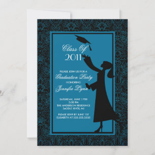 Grado de silueta de la invitación a graduación de