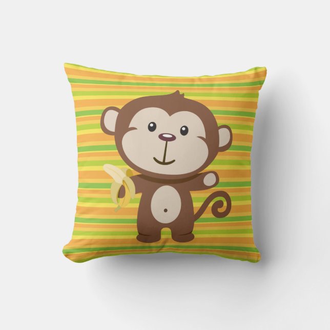 Grado del mono de los niños un Cojín decorativo (Anverso)