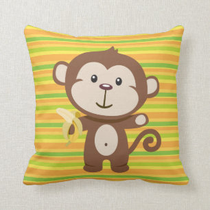 Grado del mono de los niños un Cojín decorativo