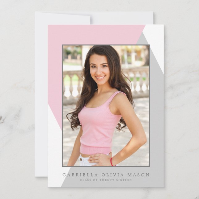 Grado geométrico | Invitación a una fiesta de grad (Anverso)