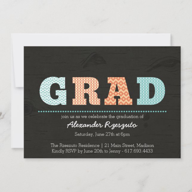 Grado Ikat - Invitación a graduación (Anverso)