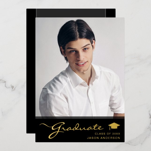 Grado moderno | Elegante Script Trendy 1 Tarjeta d (Anverso/Reverso)