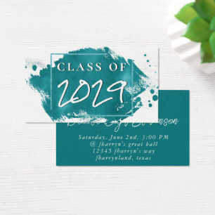 Grado pintado Invitación de graduación verde Ver