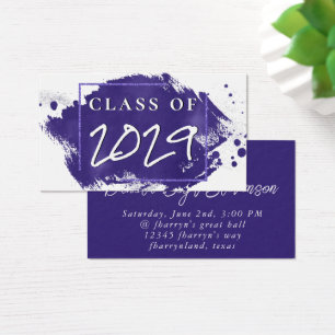 Grado pintado   Invitación de graduación violeta