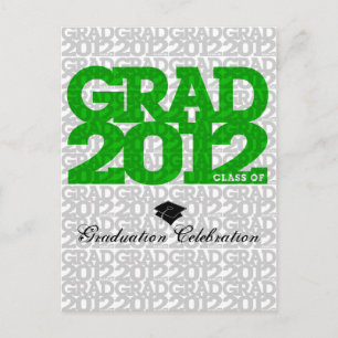 Graduación 2012 Patrón postal de invitación Verde