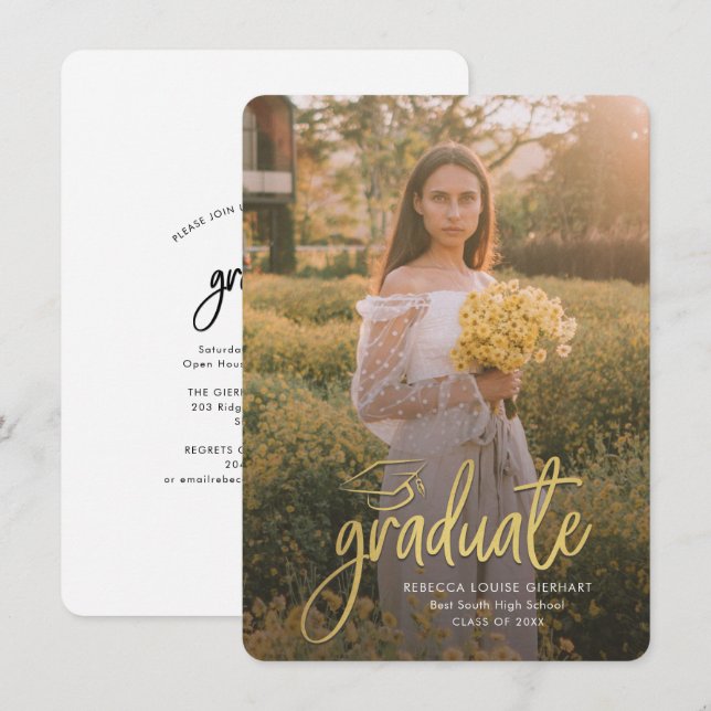 Graduación 2024 Foto de Fiesta de Open House Grad (Anverso / Reverso)