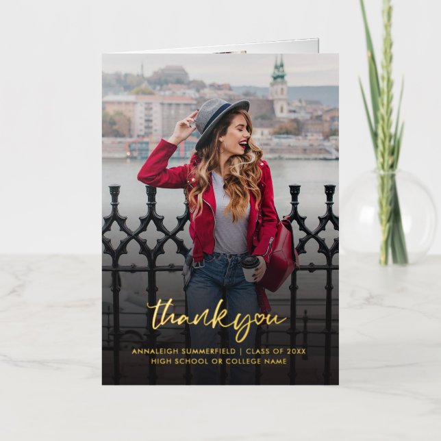 Graduación 2024 Fotos Gracias Grad Gold (Anverso)