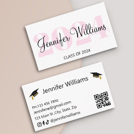 graduación 2024 qr código tarjeta de nombre de scr