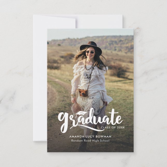 Graduación 2025 Foto Elegante Invitación Grad (Anverso)