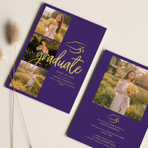 Graduación 2025 Fotos Invitación Fiesta púrpura