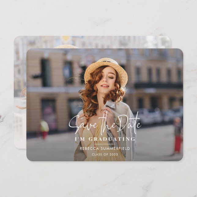 Graduación 2025 Guardar el anuncio de fecha (Anverso / Reverso)