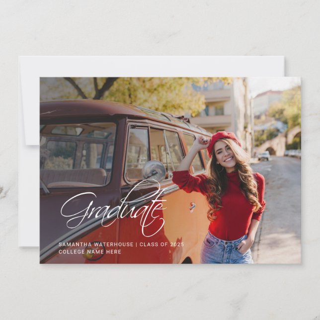 Graduación 2025 Invitación de fotos modernas (Anverso)