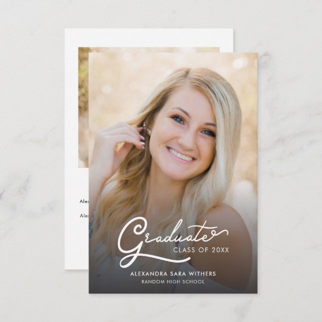 Graduación 2025 Invitación de guiones de fotos de  (Anverso / Reverso)