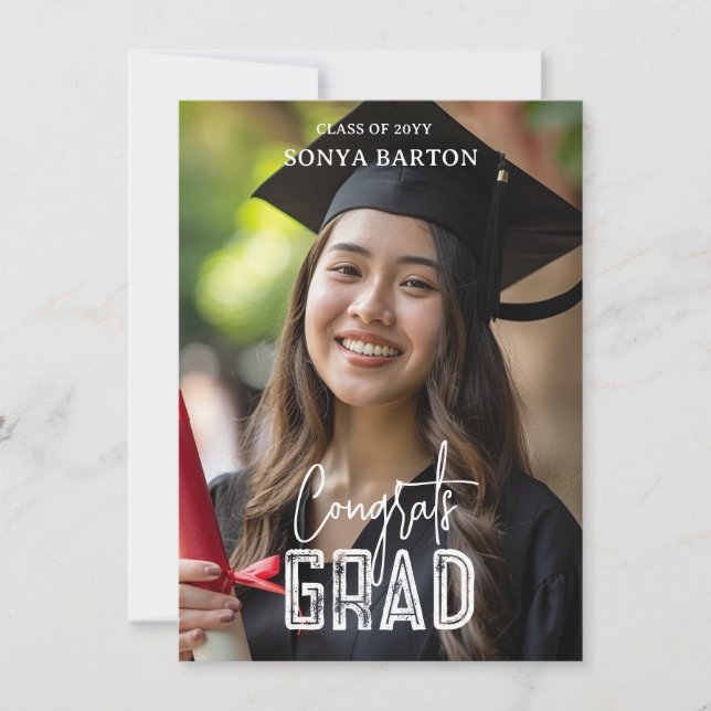 Graduación 2025 Personalizado Invitación de fotogr (Anverso)