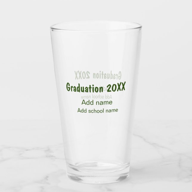 Graduación 20XX añadir nombre de año escuela verde (Anverso)