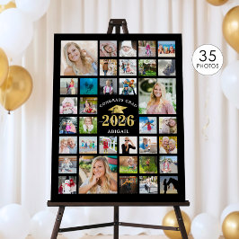 Graduación 35 Collage de Fotos Dorado Felicitacion