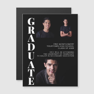 Graduación 3 Foto Modern Black Class de 2021