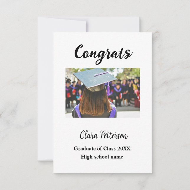 Graduación añadir clase de nombre de 20xx congrats (Anverso)